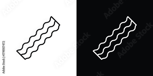 Bacon icons vector.Editable stroke.linear style sign