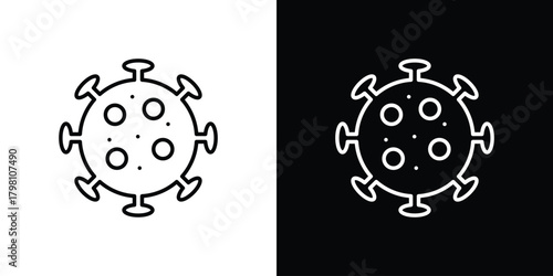Bacteria icons vector.Editable stroke.linear style sign