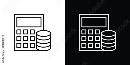 Budget icons vector.Editable stroke.linear style sign