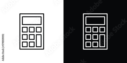 Calculator icons vector.Editable stroke.linear style sign