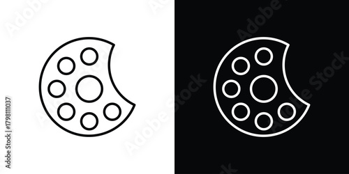 Cookie icons vector.Editable stroke.linear style sign