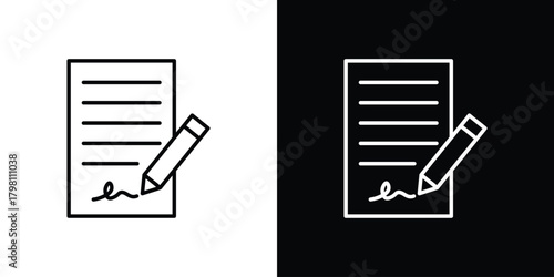 Contract icons vector.Editable stroke.linear style sign