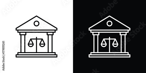 Court icons vector.Editable stroke.linear style sign