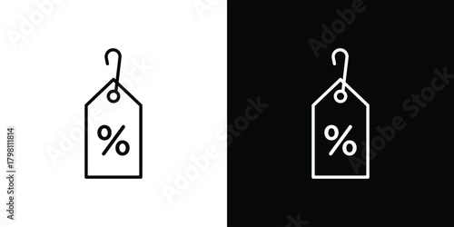 Discount tag icons vector.Editable stroke.linear style sign