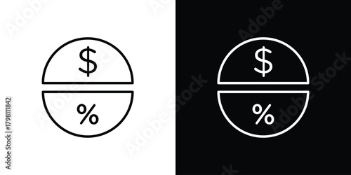 Dividend icons vector.Editable stroke.linear style sign