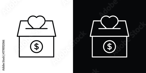 Donations icons vector.Editable stroke.linear style sign