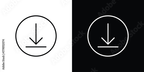 Download icons vector.Editable stroke.linear style sign