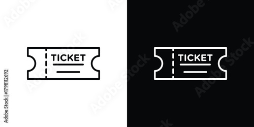 Event ticket icons vector.Editable stroke.linear style sign
