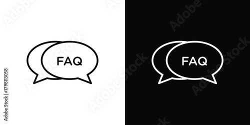 FAQs icons vector.Editable stroke.linear style sign