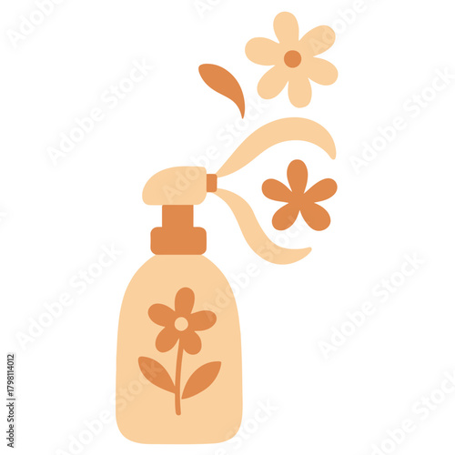 Floral Spray Bottle Illustration
