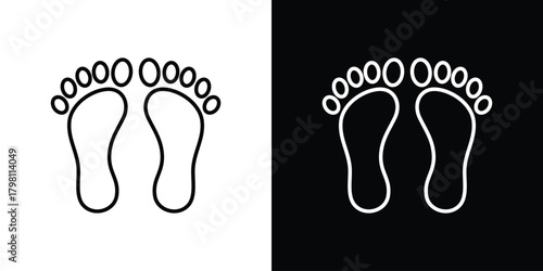 Footprint icons vector.Editable stroke.linear style sign