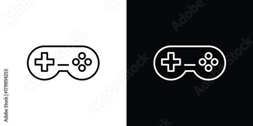 Game controller icons vector.Editable stroke.linear style sign