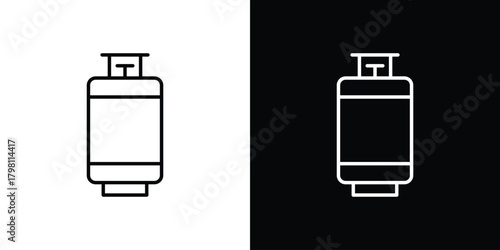 Gas cylinders icons vector.Editable stroke.linear style sign