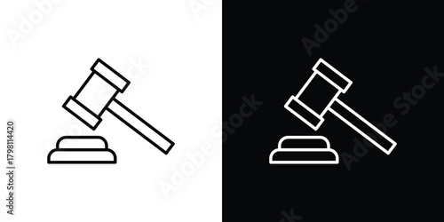 Gavel icons vector.Editable stroke.linear style sign