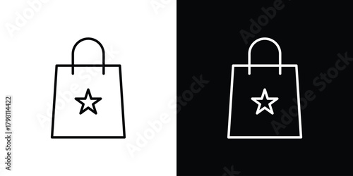 Gift bag icons vector.Editable stroke.linear style sign