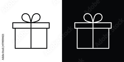 Gift box icons vector.Editable stroke.linear style sign