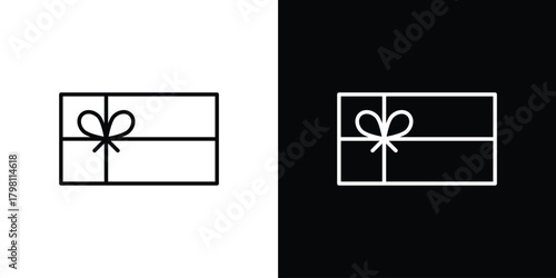 Gift voucher icons vector.Editable stroke.linear style sign