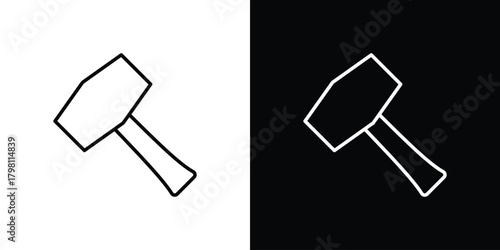 Hammer icons vector.Editable stroke.linear style sign