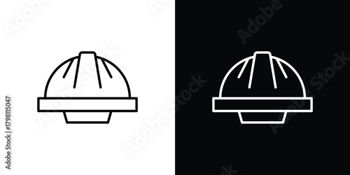 Hard hat icons vector.Editable stroke.linear style sign