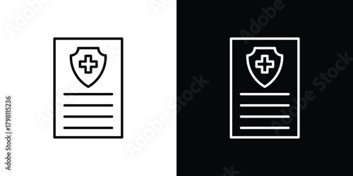 Health insurance icons vector.Editable stroke.linear style sign