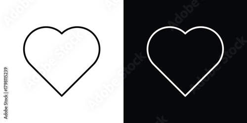 Heart icons vector.Editable stroke.linear style sign