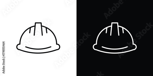 Helmet icons vector.Editable stroke.linear style sign
