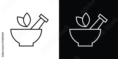 Herbal medicine icons vector.Editable stroke.linear style sign