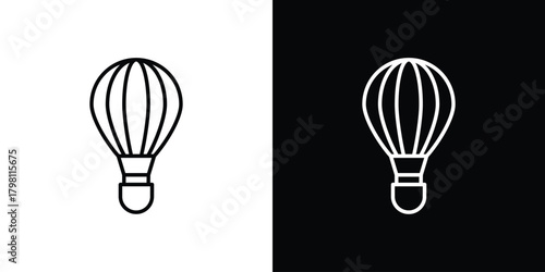 Hot air balloon icons vector.Editable stroke.linear style sign