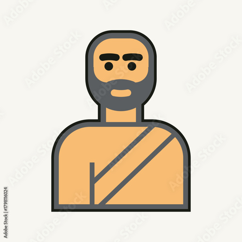 Bearded man wearing toga ancient historical