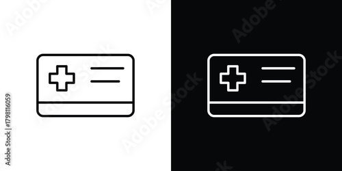 Insurance card icons vector.Editable stroke.linear style sign