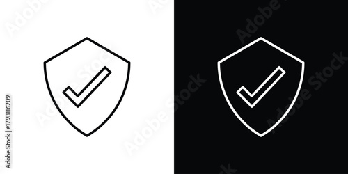 Insured icons vector.Editable stroke.linear style sign