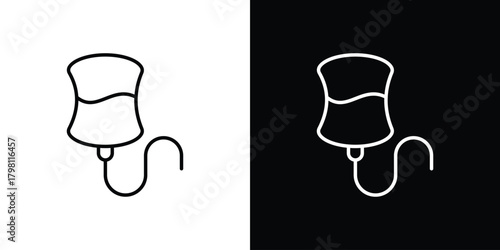 IV bag icons vector.Editable stroke.linear style sign