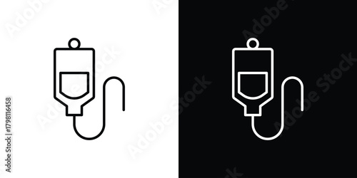 IV drip icons vector.Editable stroke.linear style sign