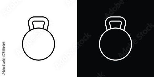 Kettlebell icons vector.Editable stroke.linear style sign