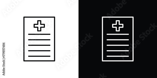 Medical insurance icons vector.Editable stroke.linear style sign