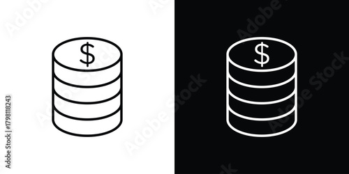 Money icons vector.Editable stroke.linear style sign