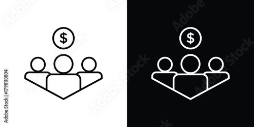 Mutual funds icons vector.Editable stroke.linear style sign