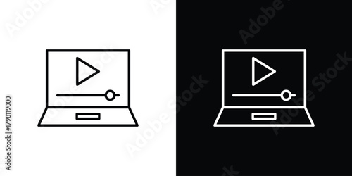 Online course icons vector.Editable stroke.linear style sign