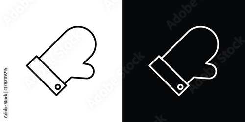 Oven mitt icons vector.Editable stroke.linear style sign