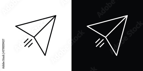 Paper plane icons vector.Editable stroke.linear style sign