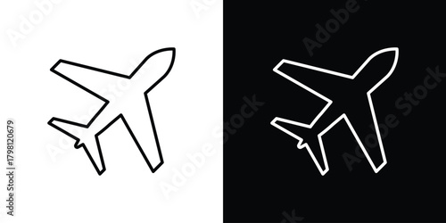 Plane icons vector.Editable stroke.linear style sign