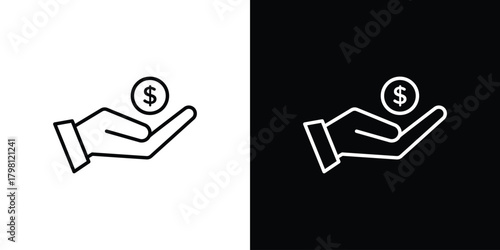 Profit icons vector.Editable stroke.linear style sign