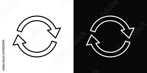 Recycle icons vector.Editable stroke.linear style sign