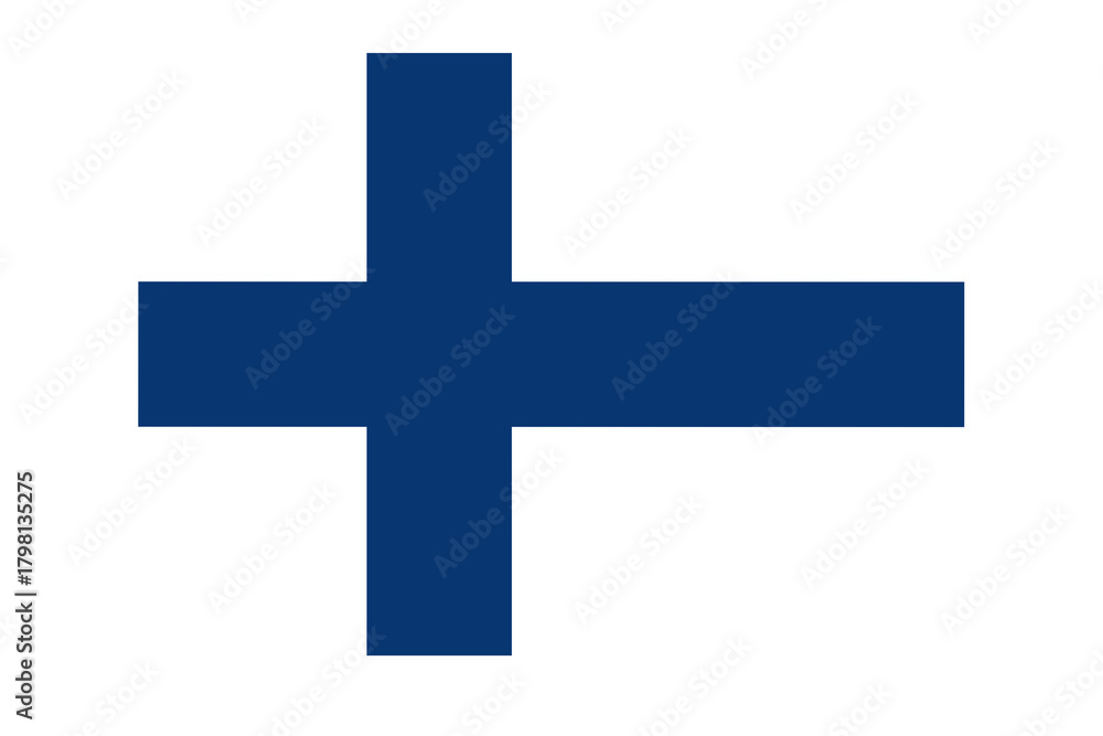 Fototapeta premium Finnish flag isolated on transparent background PNG format