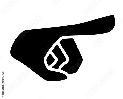 Hand with index finger extended, pointing gesture, hand - vector silhouette for a logo, pictogram, or stencil. Hand and index finger