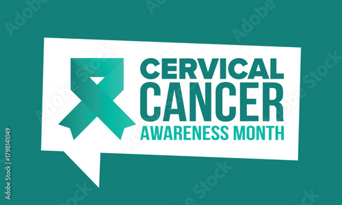 Cervical Cancer Awareness Month. Celebrate annual in January. Woman healthcare. Girl solidarity. Cancer prevention. Female disease. Medical healthcare concept. Poster, banner and background. Vector