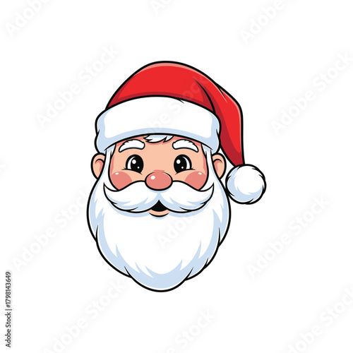 Cartoon santa claus face with beard