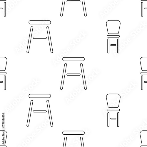 seat seamless pattern isolated on transparent background.