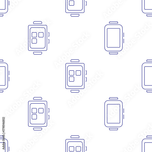 smart watch seamless pattern isolated on transparent background.