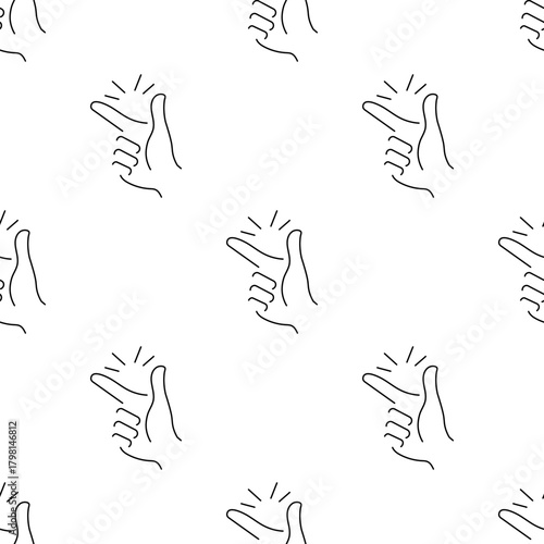 snap of fingers seamless pattern isolated on transparent background.